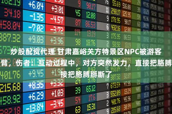 炒股配资代理 甘肃嘉峪关方特景区NPC被游客掰断手臂，伤者：互动过程中，对方突然发力，直接把胳膊掰断了